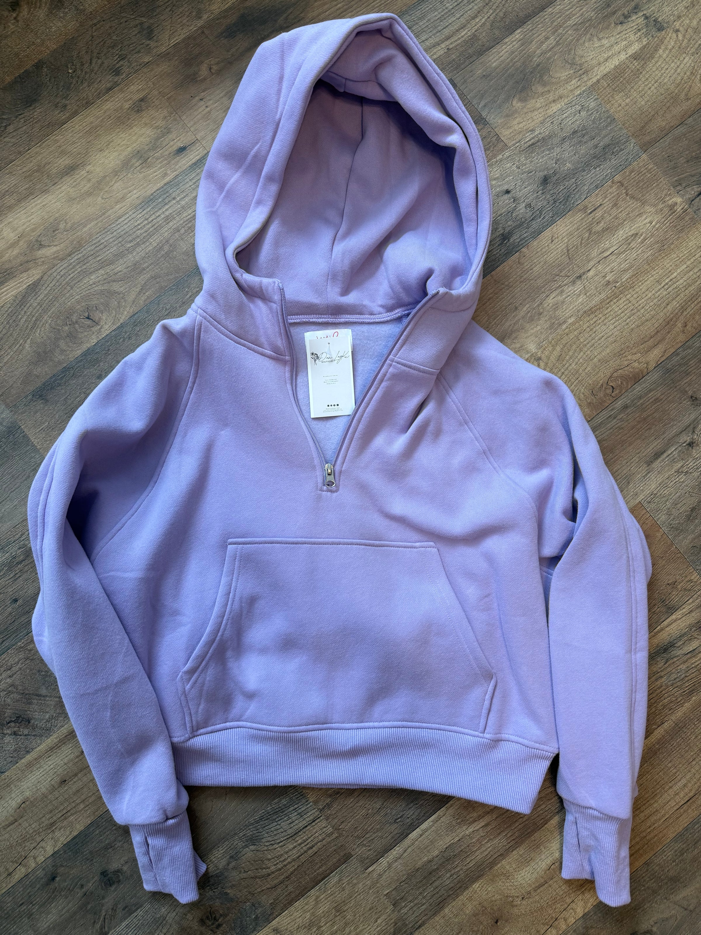 Lilac Quarter Zip Hoodie | Dani LayKe Boutique
